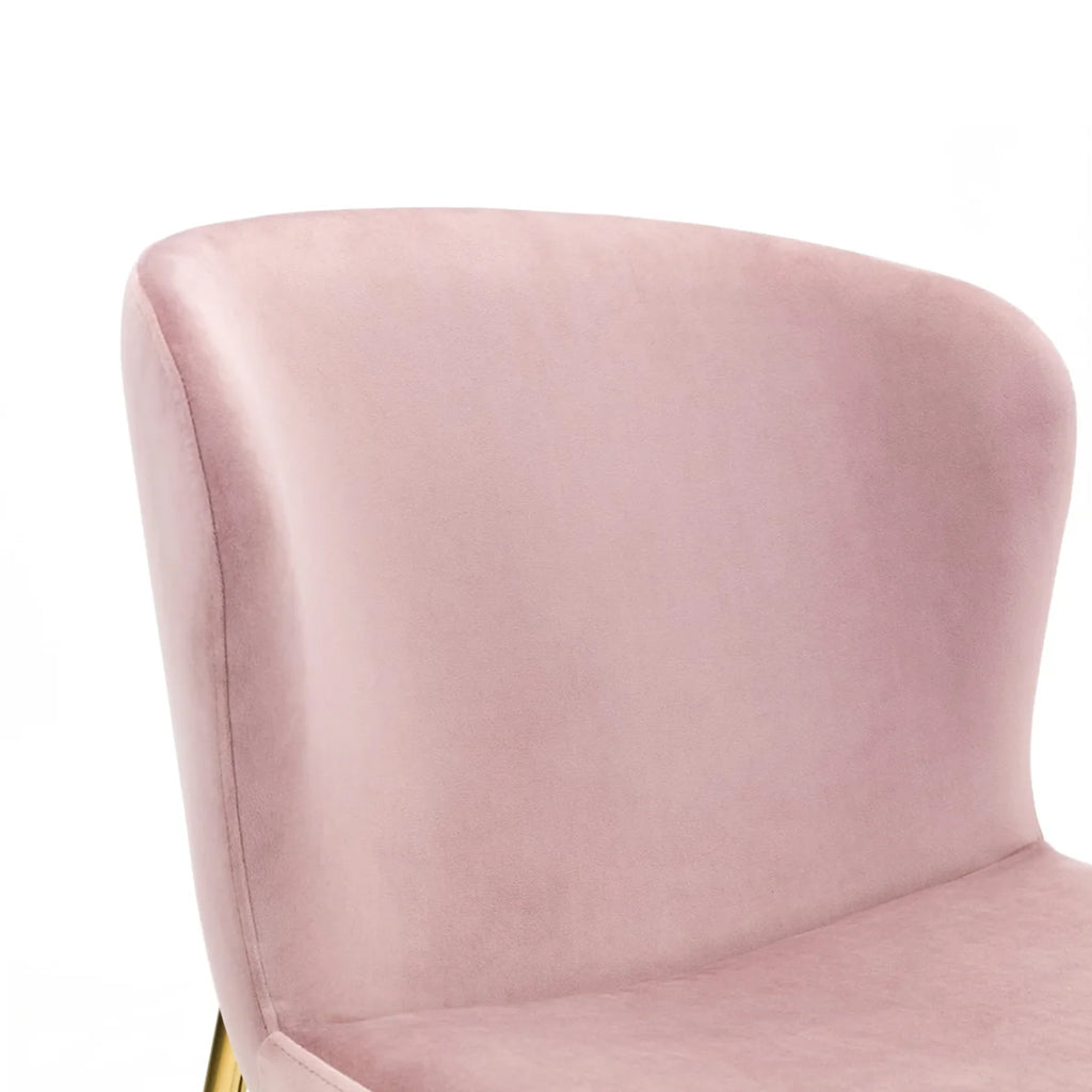 Velvet Dining Chairs in Set Of 2 With Gold Metal Legs - Harper