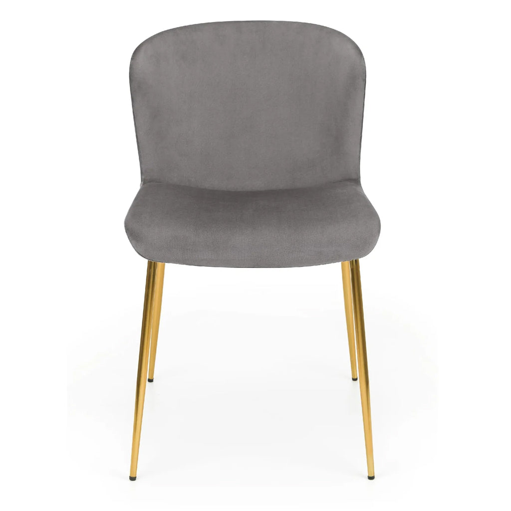 Velvet Dining Chairs in Set Of 2 With Gold Metal Legs - Harper