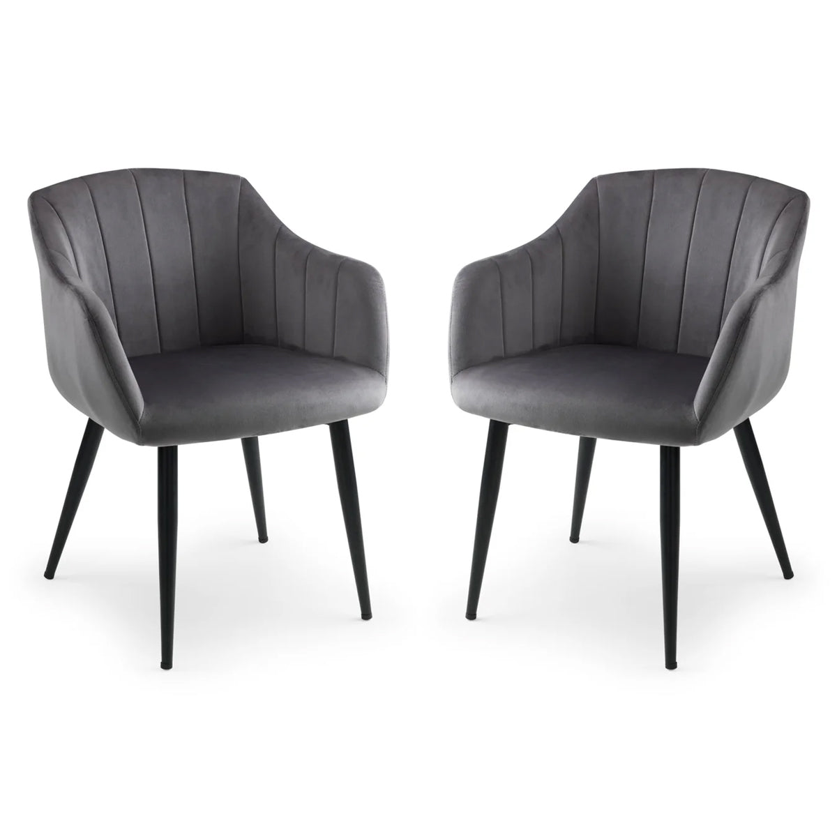 Velvet Dining Chairs in Set Of 2 Scalloped - Hobart