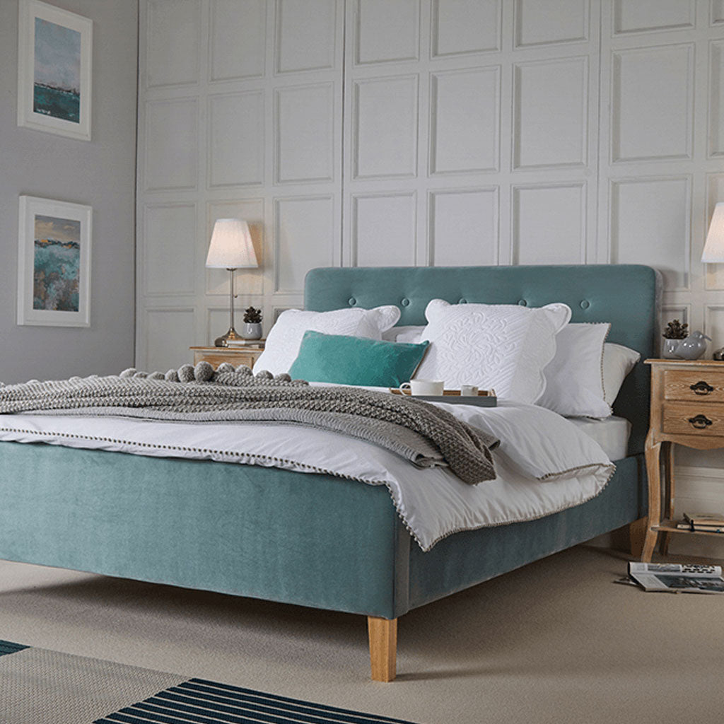 Velvet Double Bed - Pierre