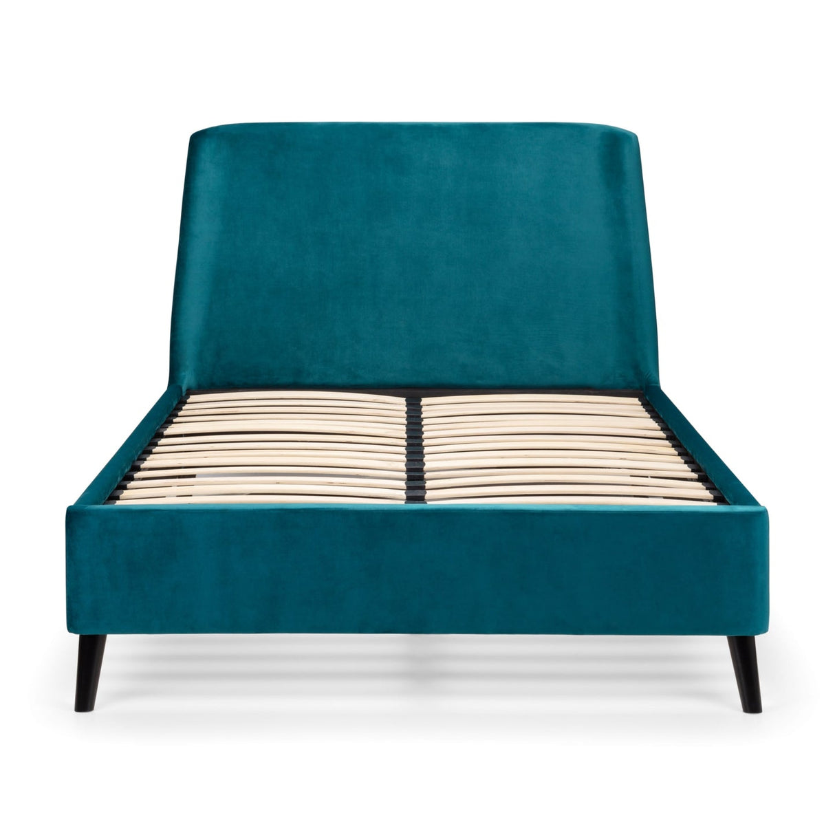 Velvet Double Bed With Curved Headboard - Frida