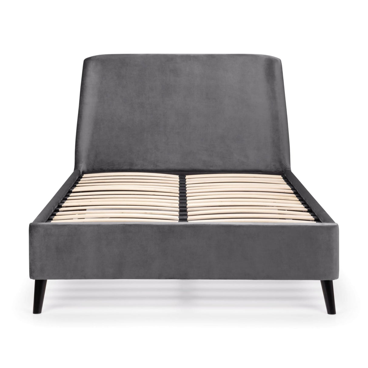 Velvet Double Bed With Curved Headboard - Frida