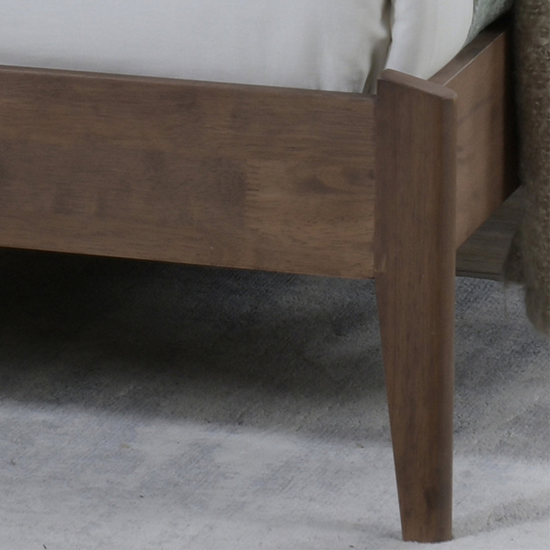 Velvet Double Bed With Wooden Frame - Cheslyn