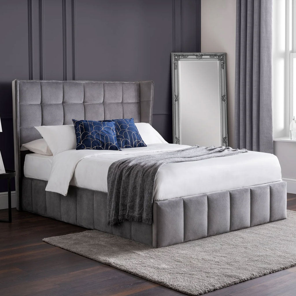 Velvet Double Ottoman Storage Bed - Gatsby