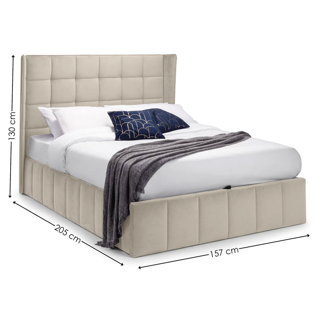 Velvet Double Ottoman Storage Bed - Gatsby