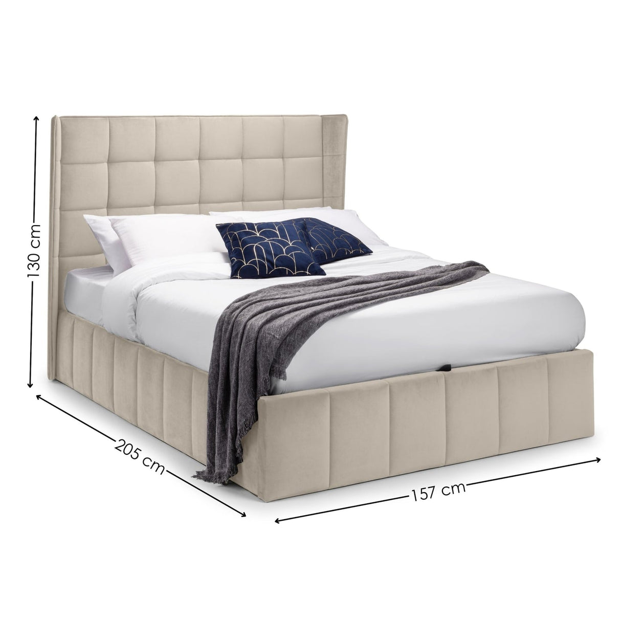 Velvet Double Ottoman Storage Bed - Gatsby
