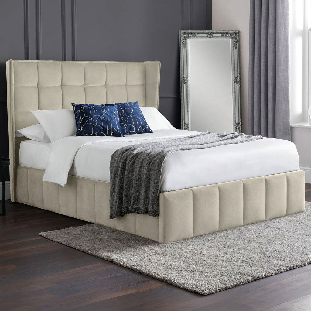 Velvet Double Ottoman Storage Bed - Gatsby
