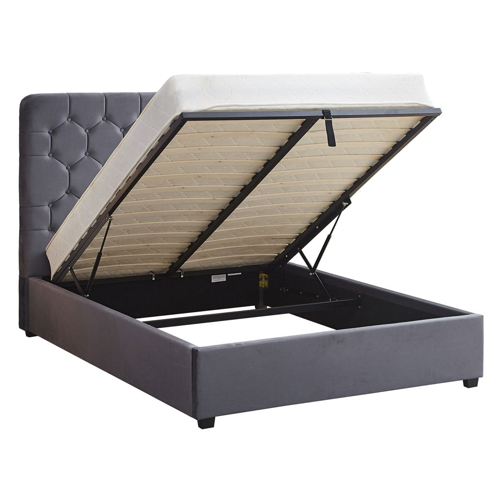 Velvet Double Ottoman Storage Bed - Madison