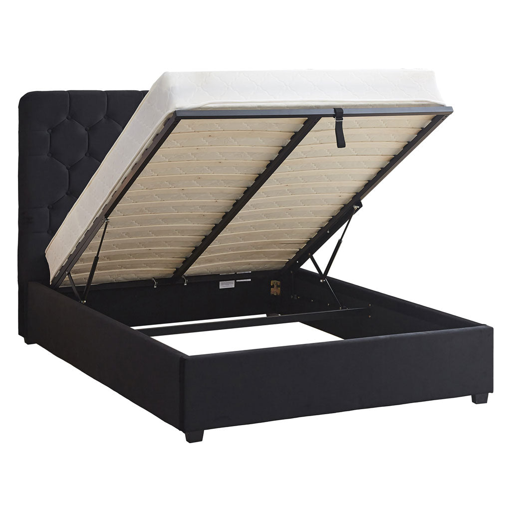 Velvet Double Ottoman Storage Bed - Madison