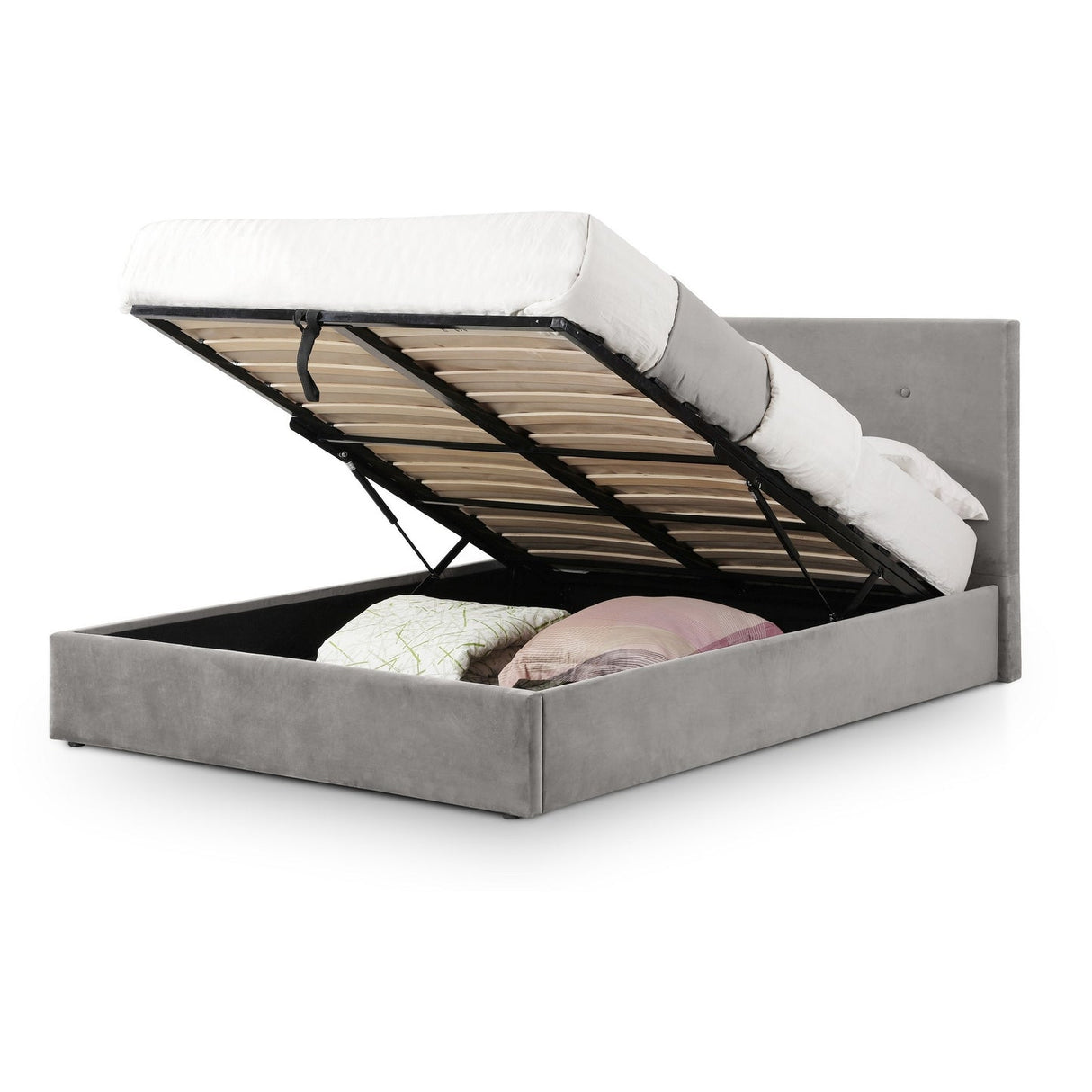 Velvet Double Ottoman Storage Bed - Shoreditch
