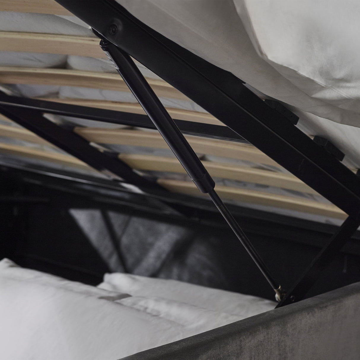 Velvet Double Ottoman Storage Bed - Shoreditch