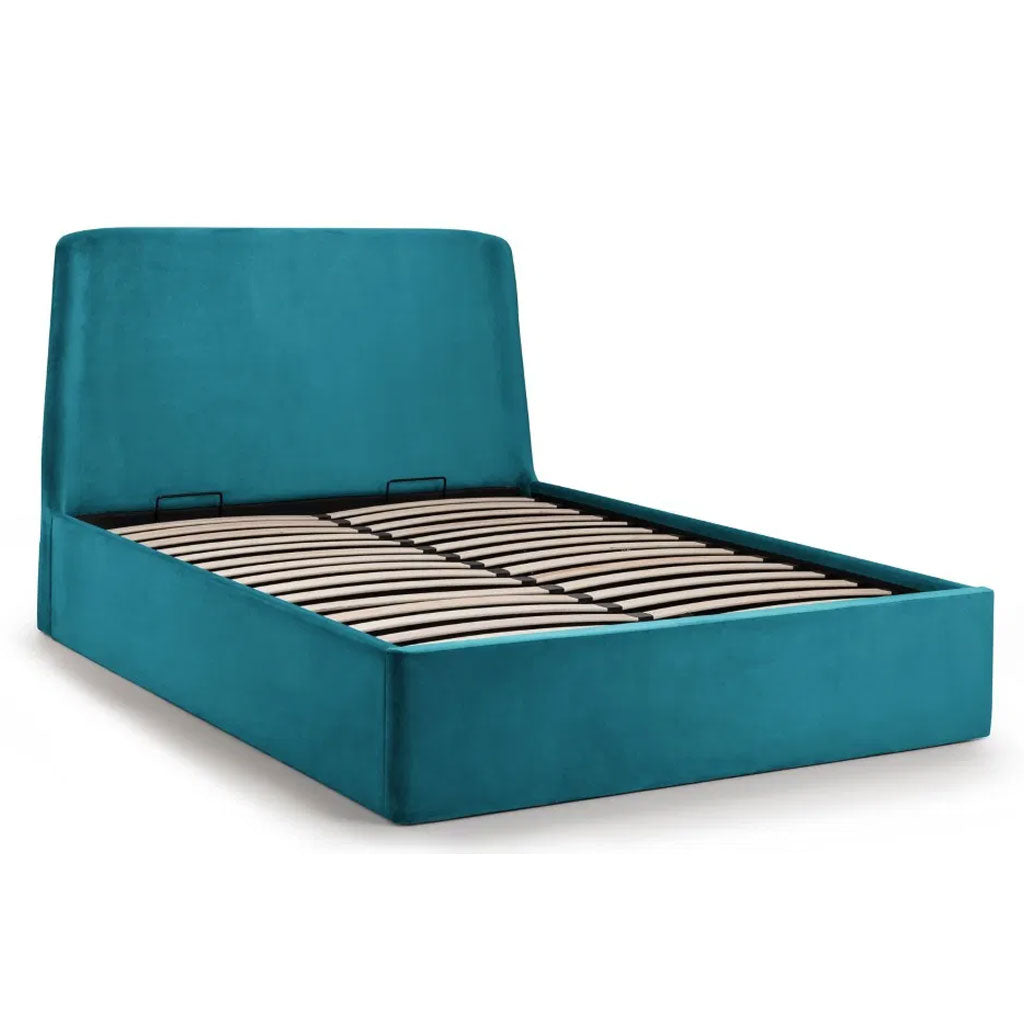 Velvet Double Ottoman Storage Bed With Curved Headboard - Frida