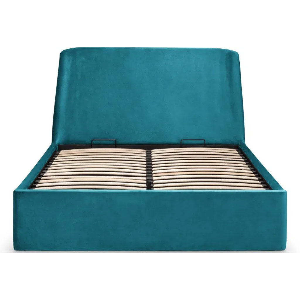 Velvet Double Ottoman Storage Bed With Curved Headboard - Frida
