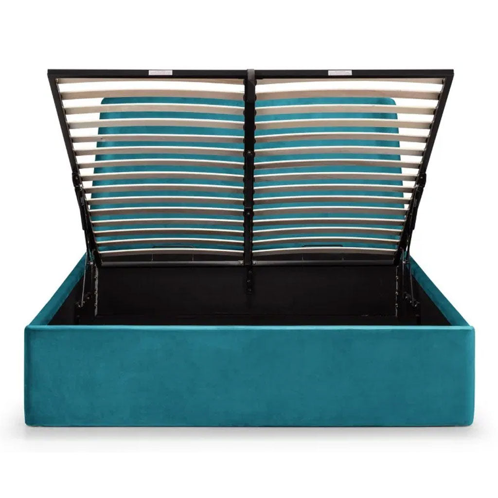 Velvet Double Ottoman Storage Bed With Curved Headboard - Frida