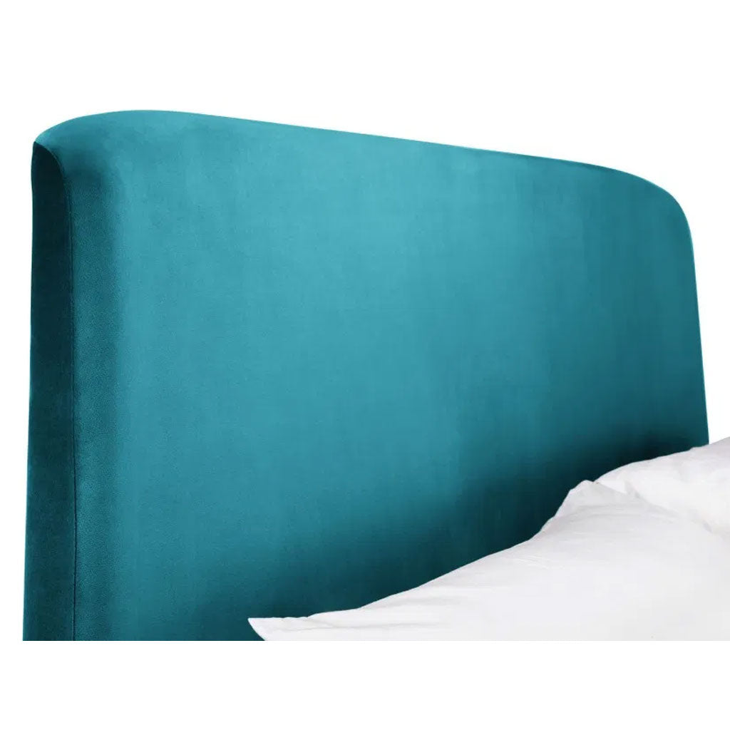 Velvet Double Ottoman Storage Bed With Curved Headboard - Frida