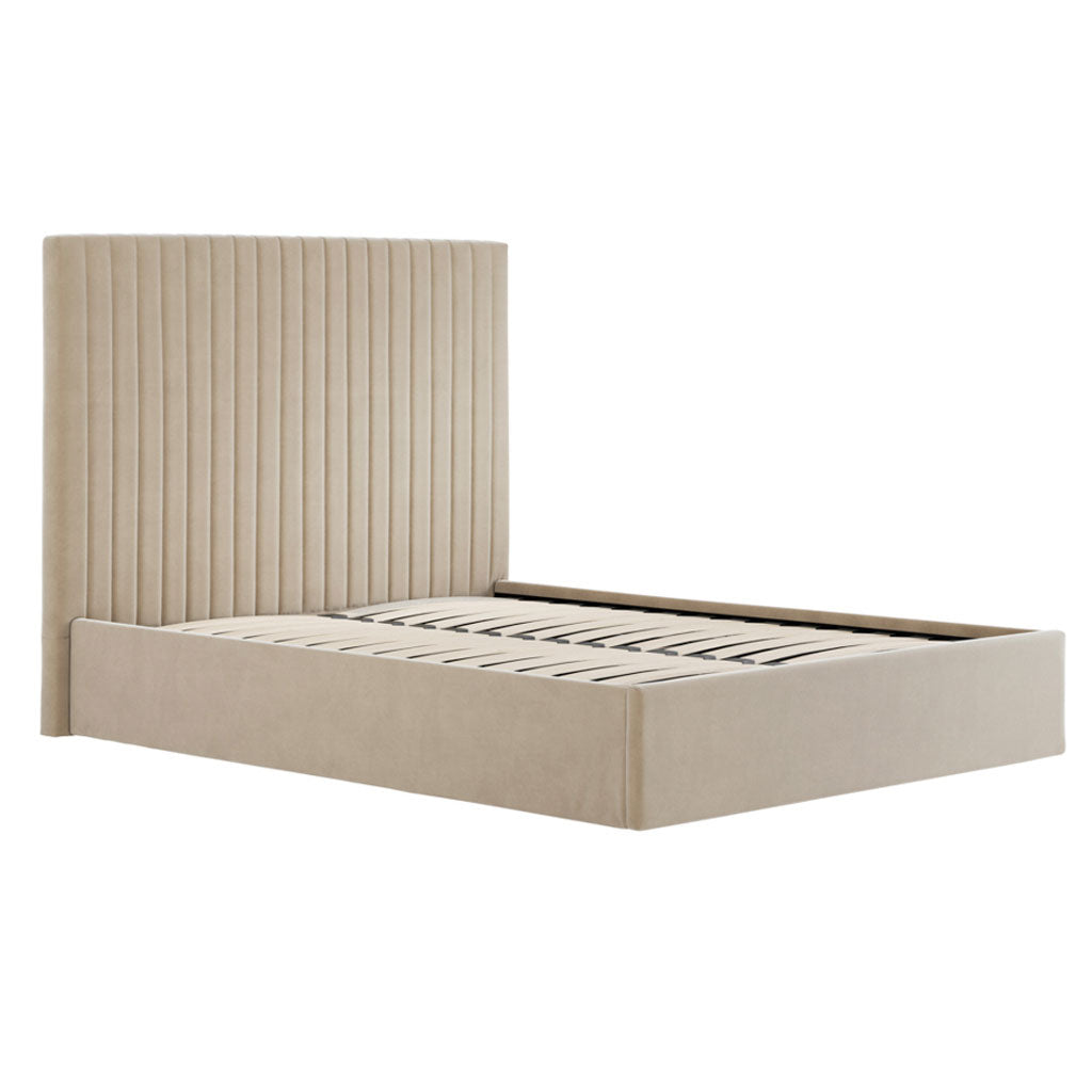 Velvet Double Ottoman Storage Bed With Tall Headboard - Berlin