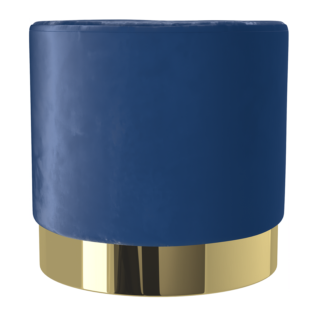 Velvet Footstool With Polished Gold Base - Ashford