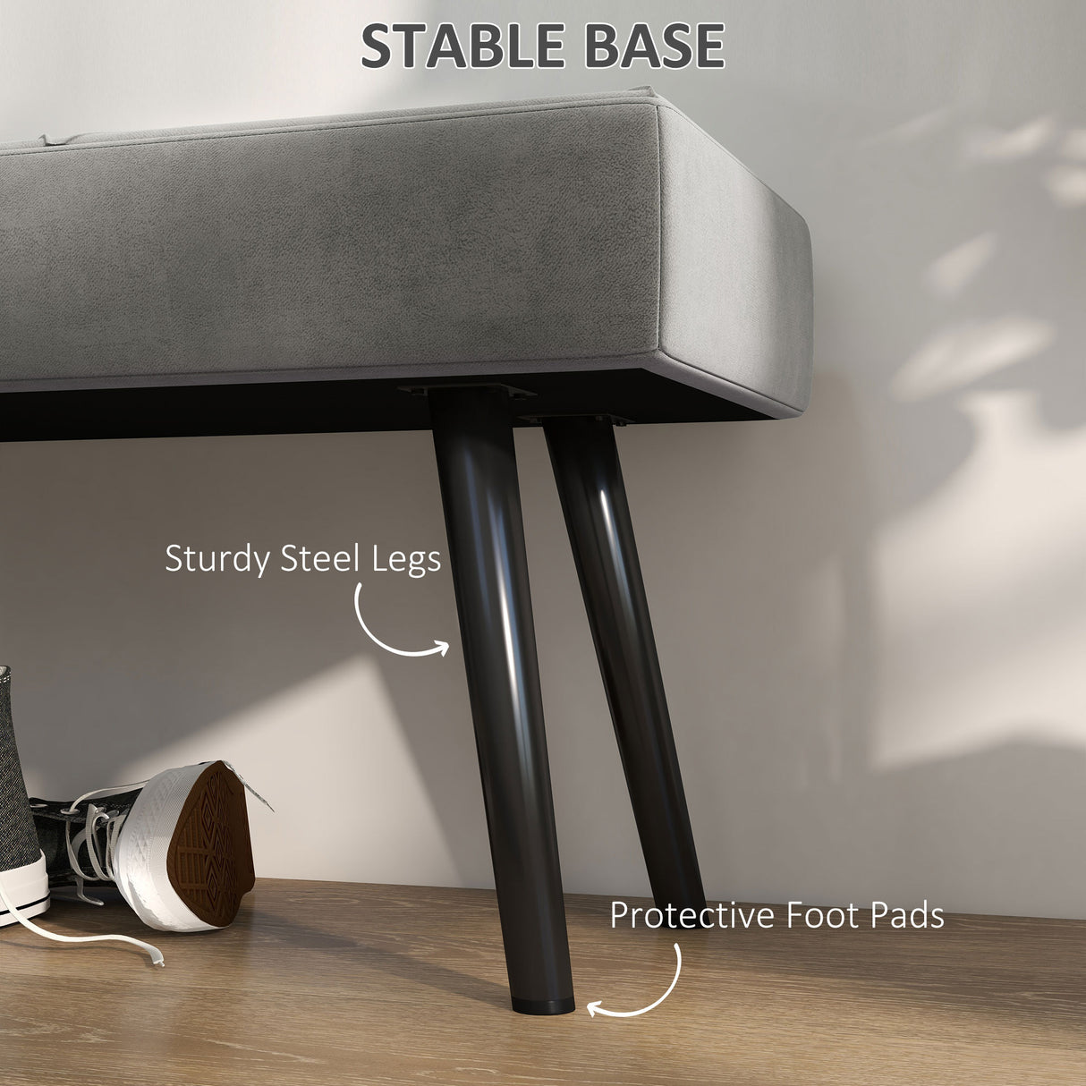 Velvet Hallway Seating Bench 100cm Wide - Velmora