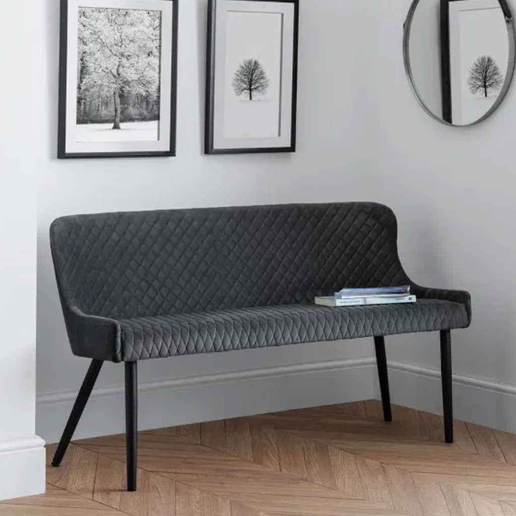 Velvet Hallway Seating Bench High Back - Luxe