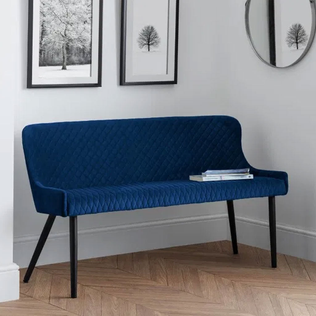 Velvet Hallway Seating Bench High Back - Luxe