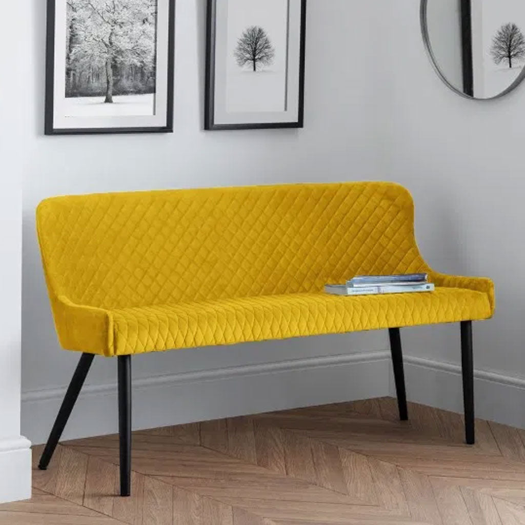 Velvet Hallway Seating Bench High Back - Luxe