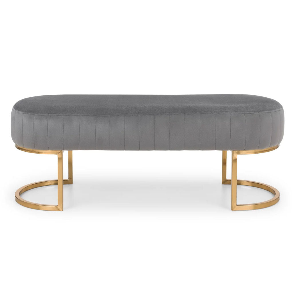Velvet Hallway Seating Bench With Gold Legs - Harrogate