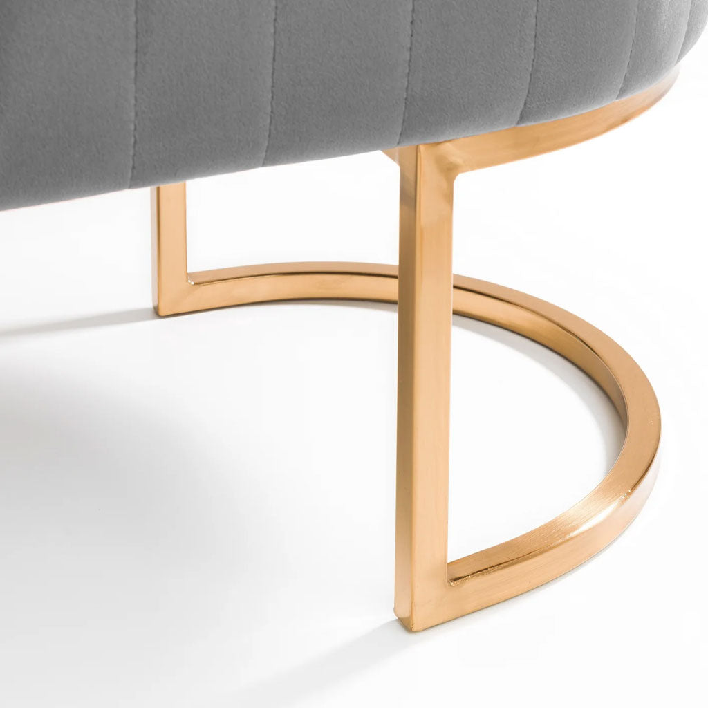 Velvet Hallway Seating Bench With Gold Legs - Harrogate