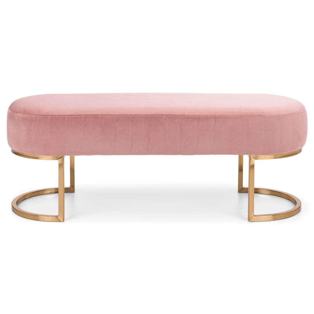 Velvet Hallway Seating Bench With Gold Legs - Harrogate