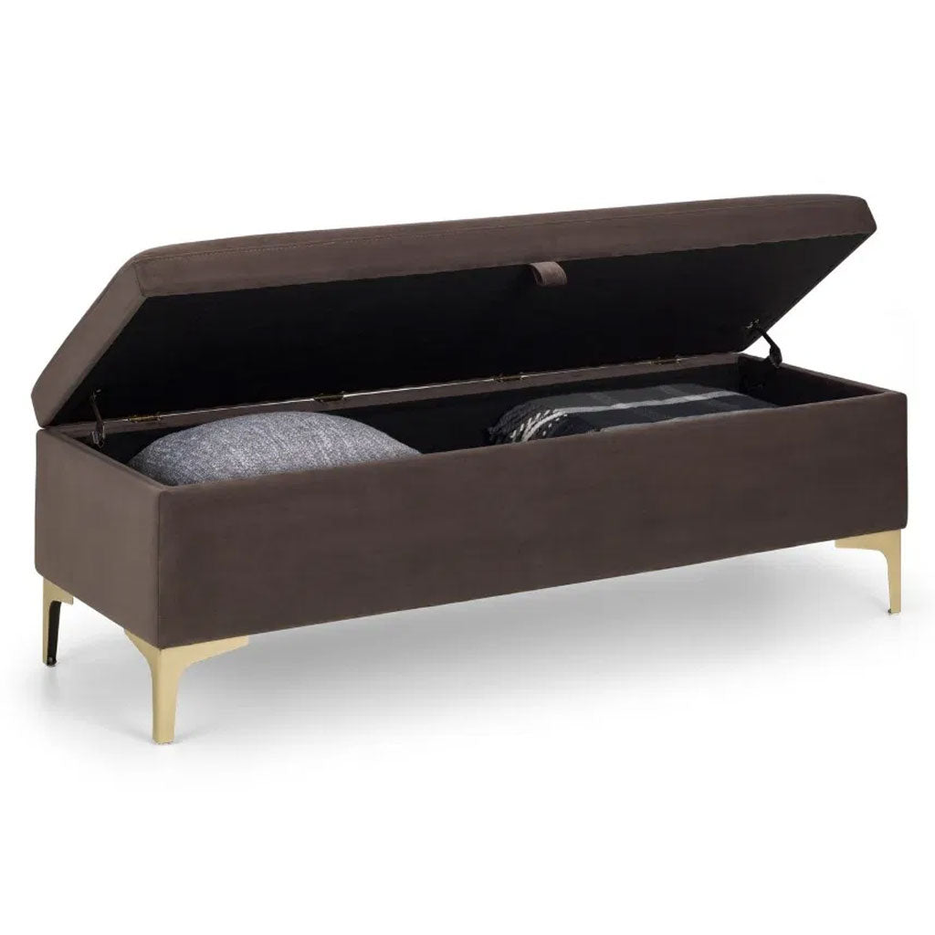 Velvet Hallway Seating Bench With Storage - Deco