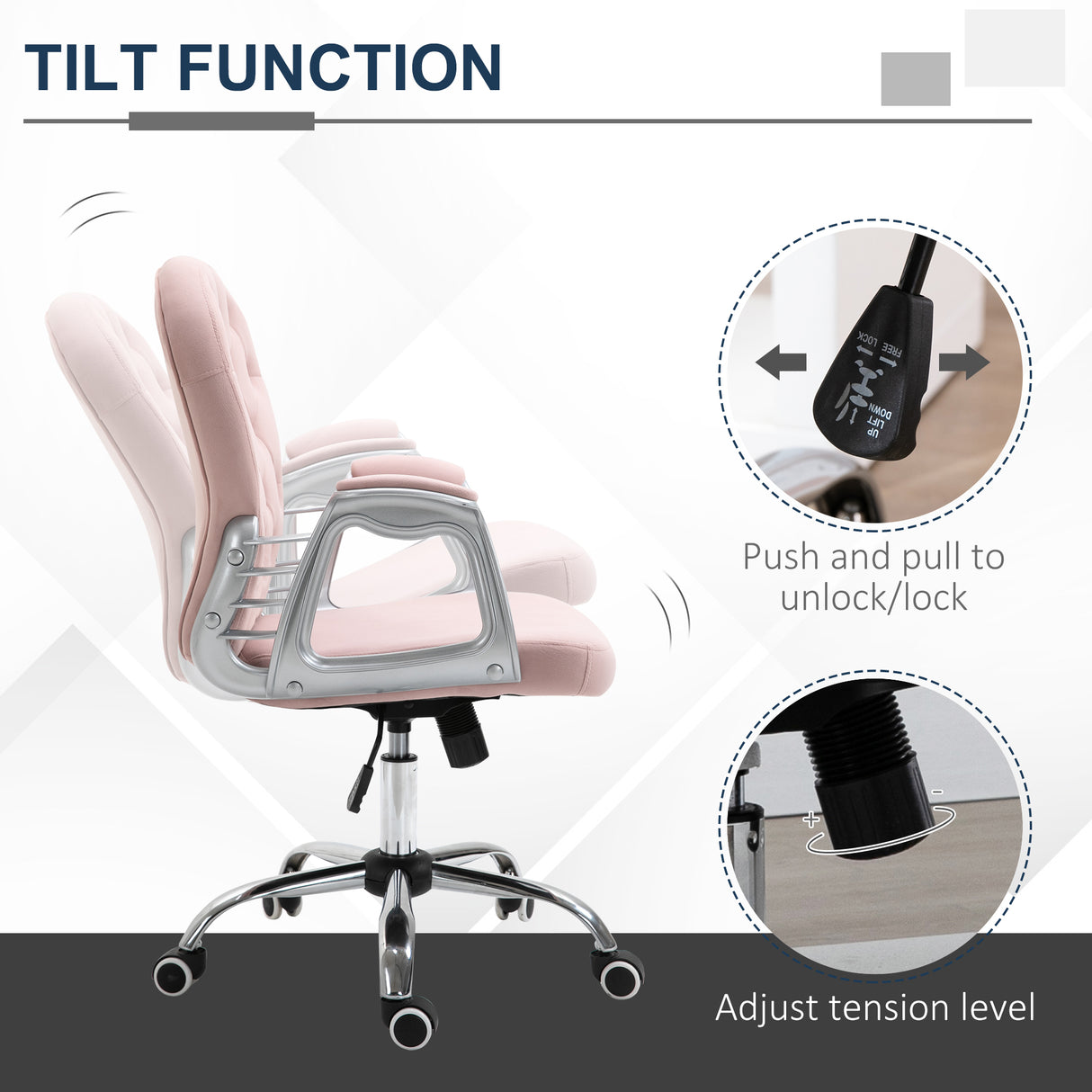 Velvet Home And Office Chair 59.5cm Wide With Diamante Back - Velmora
