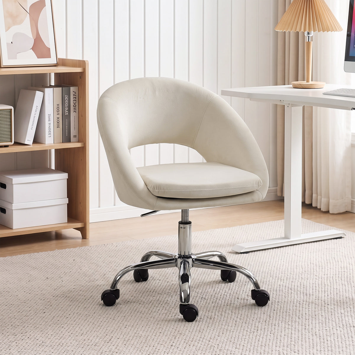 Velvet Home And Office Chair 59cm Wide - Velmora