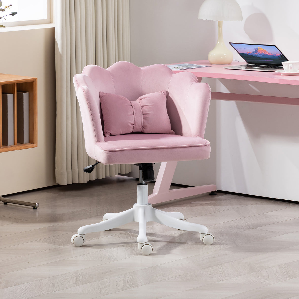 Velvet Home And Office Chair 66cm Wide With Wheels - Velmora