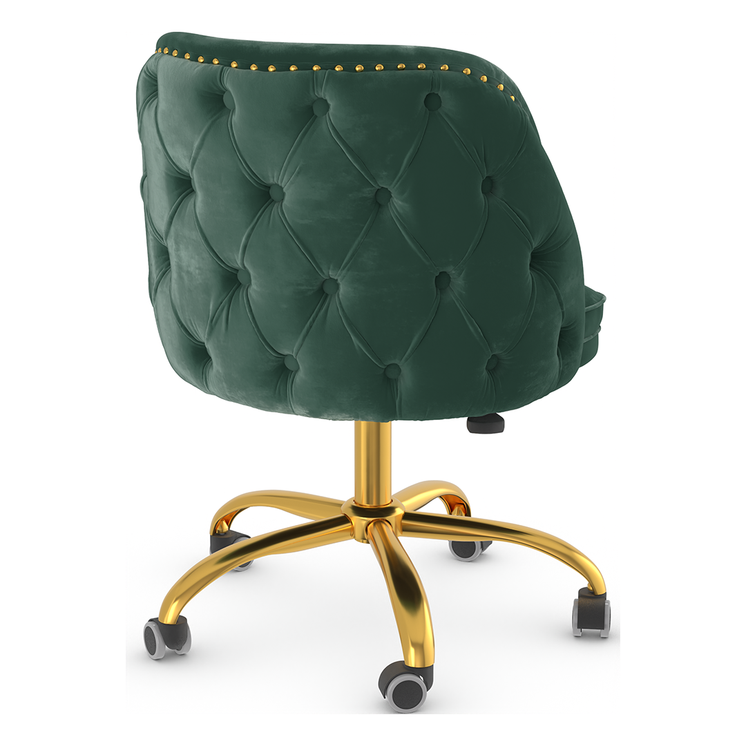 Velvet Home And Office Chair With Polished Gold Frame - Aberley