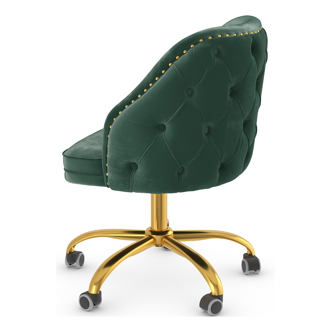 Velvet Home And Office Chair With Polished Gold Frame - Aberley
