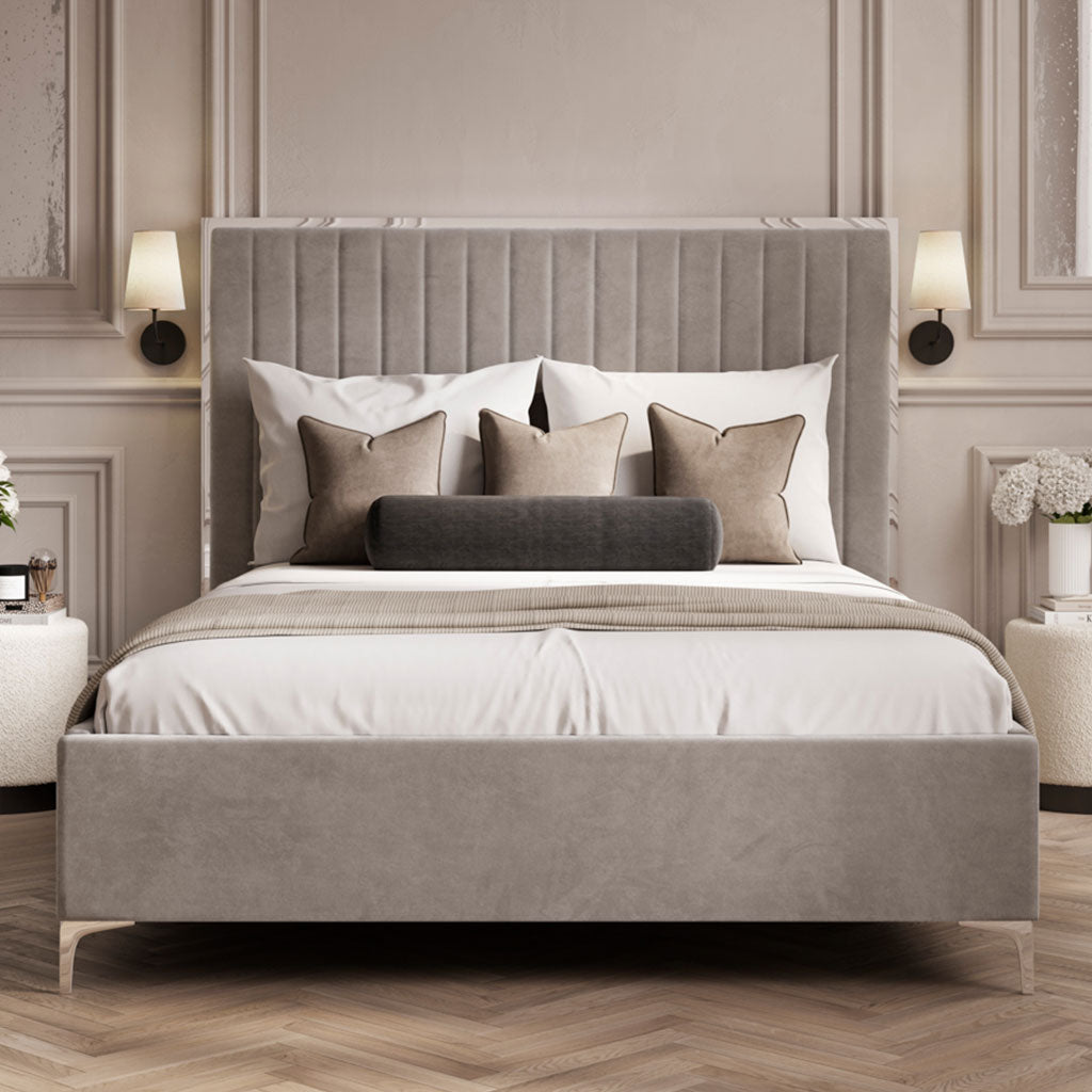 Velvet King Size Bed - Berkeley