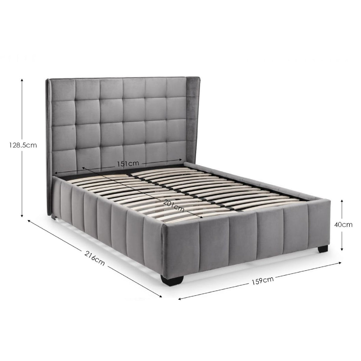 Velvet King Size Bed - Gatsby
