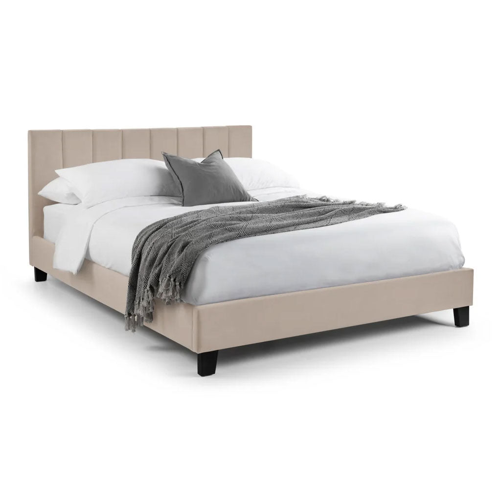 Velvet King Size Bed - Rosa