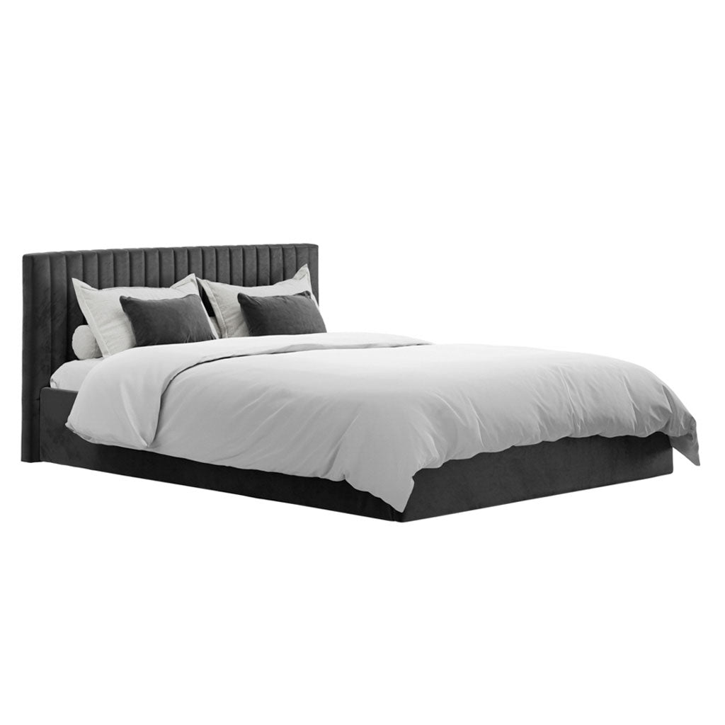 Velvet King Size Ottoman Storage Bed - Berlin