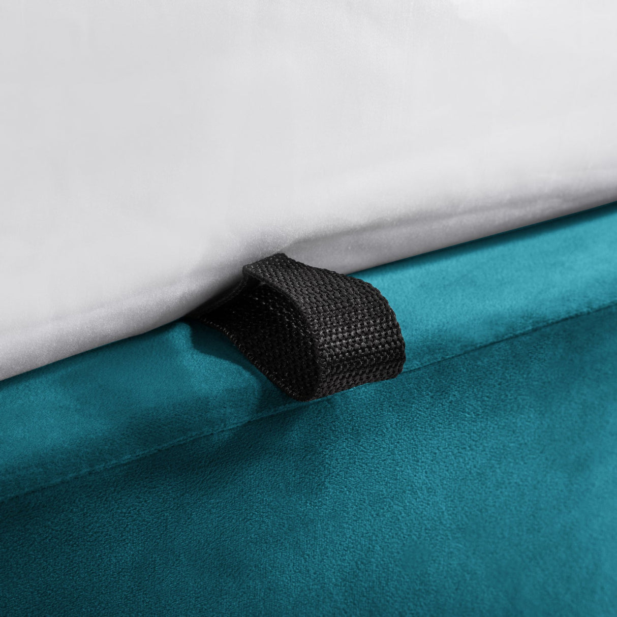 Velvet King Size Ottoman Storage Bed With Curved Headboard - Frida