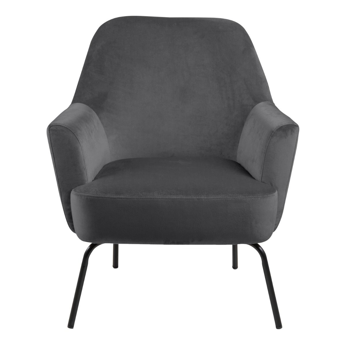 Velvet Lounge Chair With Powder-Coated Steel Legs - Melissa