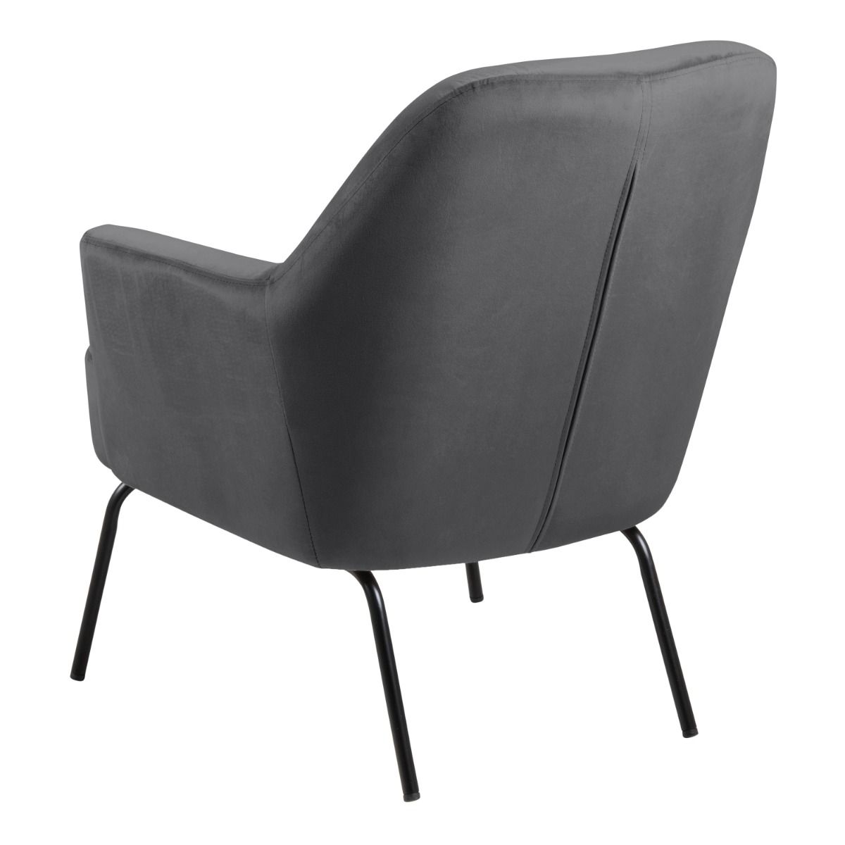 Velvet Lounge Chair With Powder-Coated Steel Legs - Melissa