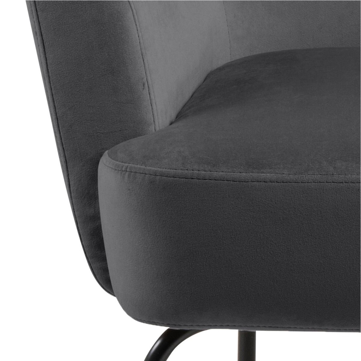 Velvet Lounge Chair With Powder-Coated Steel Legs - Melissa