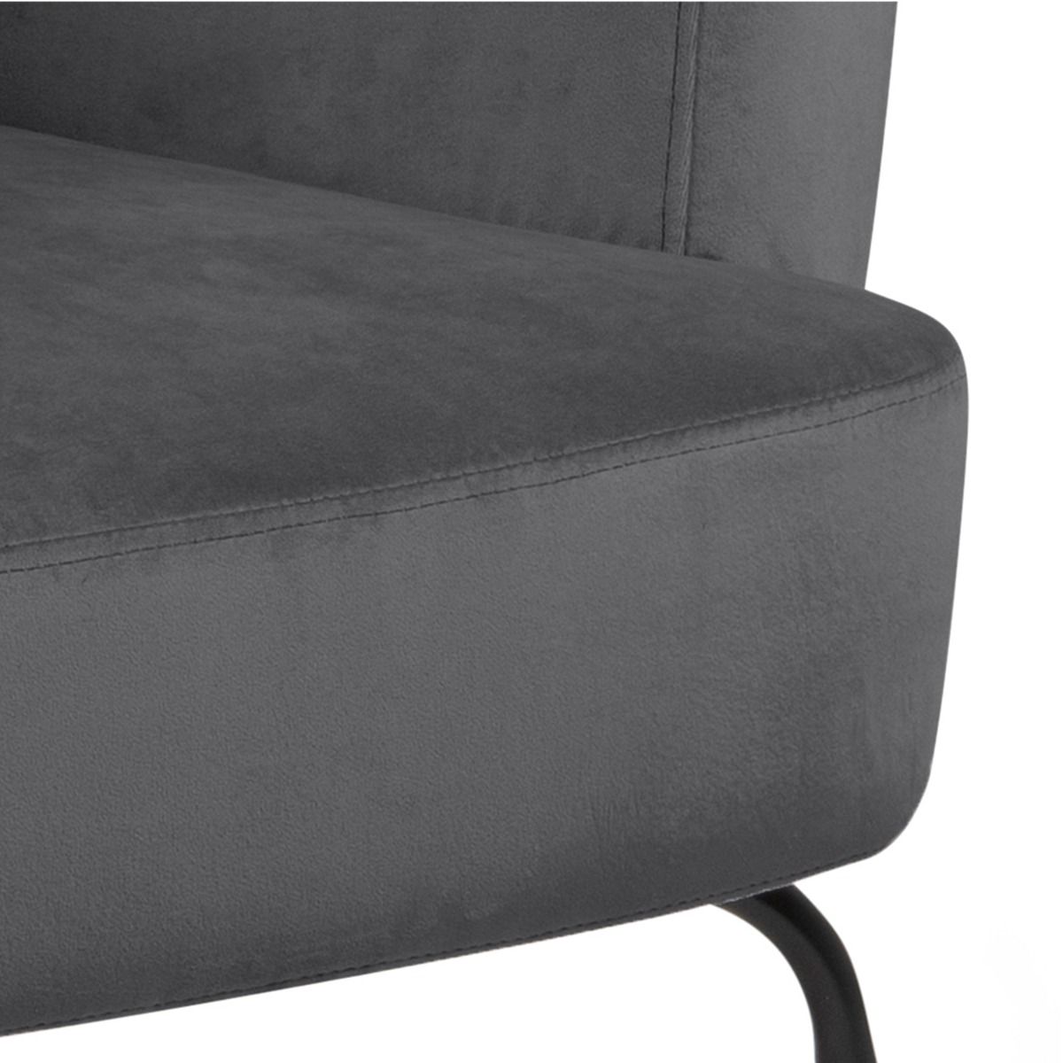 Velvet Lounge Chair With Powder-Coated Steel Legs - Melissa