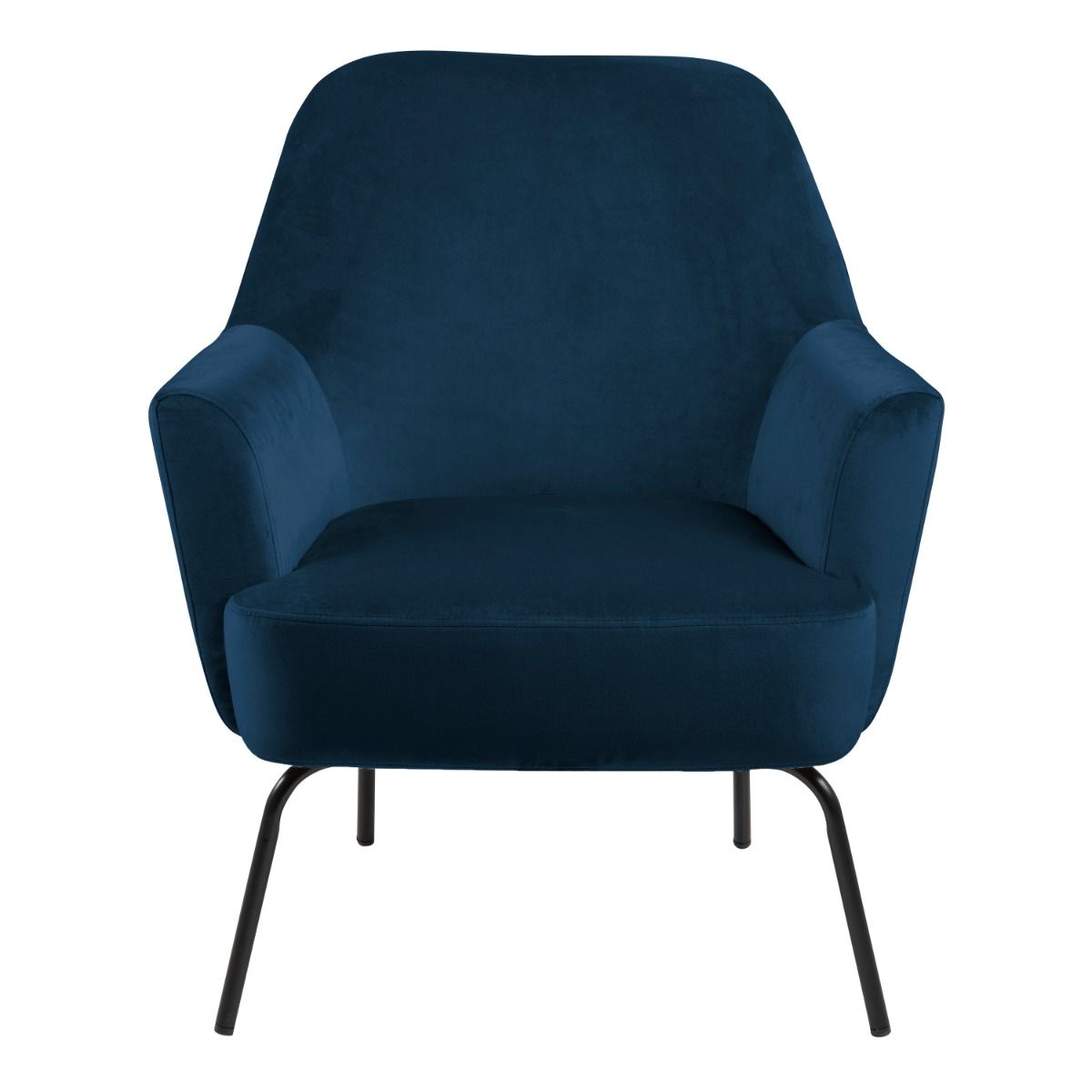 Velvet Lounge Chair With Powder-Coated Steel Legs - Melissa