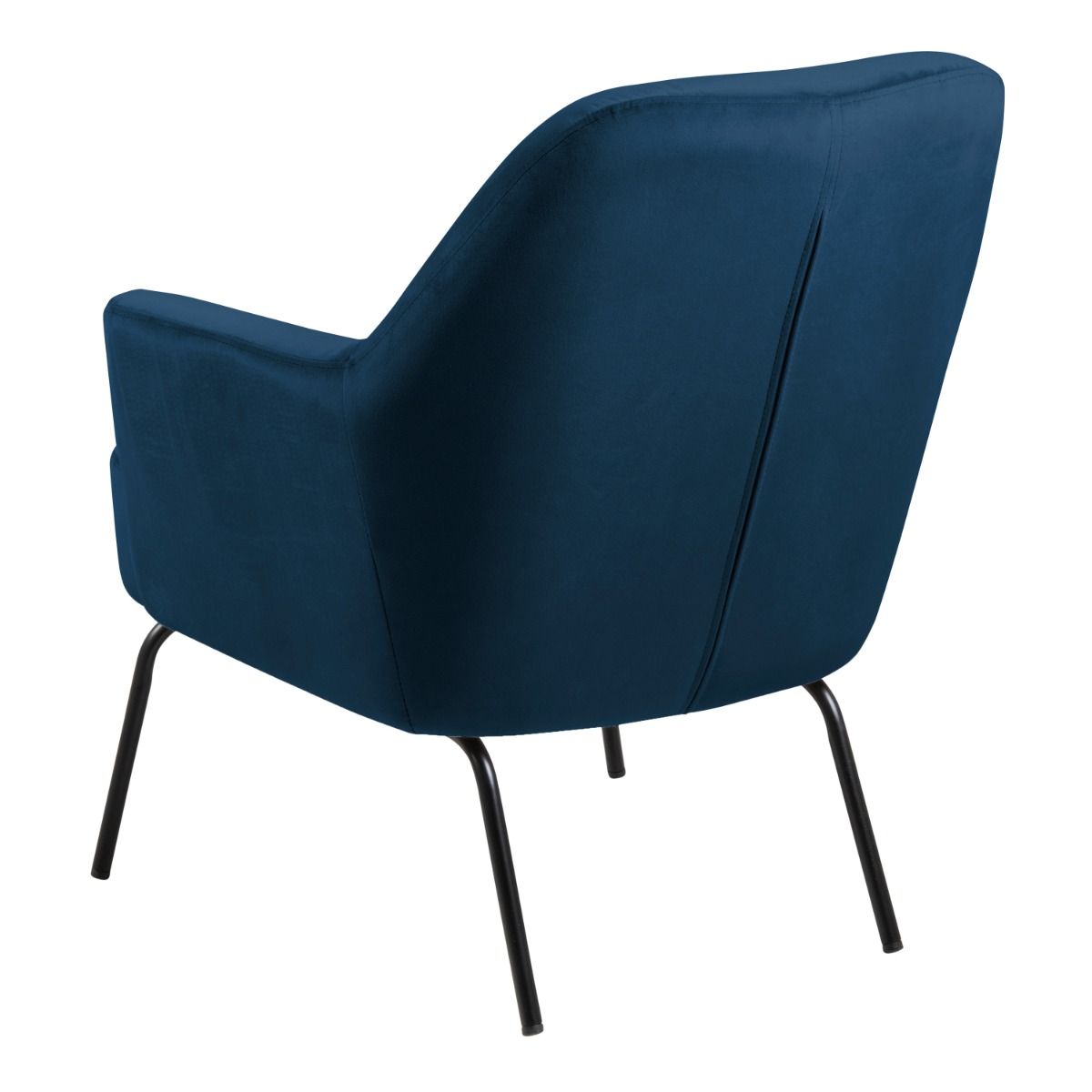 Velvet Lounge Chair With Powder-Coated Steel Legs - Melissa