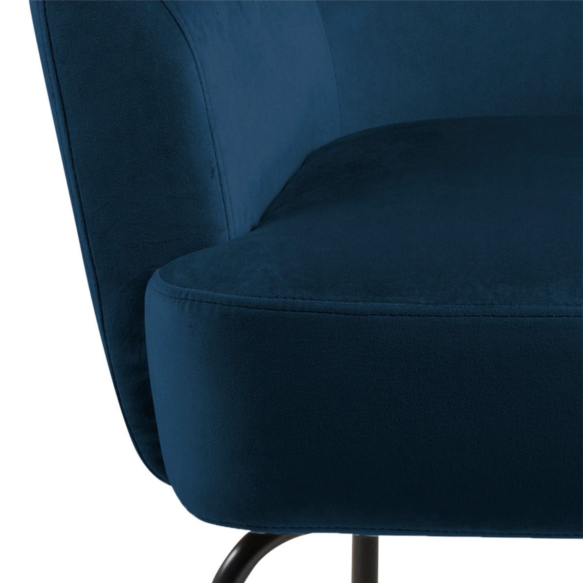 Velvet Lounge Chair With Powder-Coated Steel Legs - Melissa