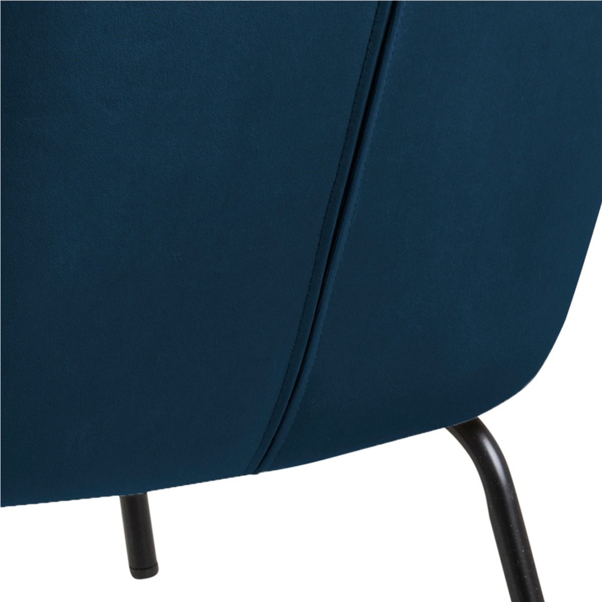 Velvet Lounge Chair With Powder-Coated Steel Legs - Melissa