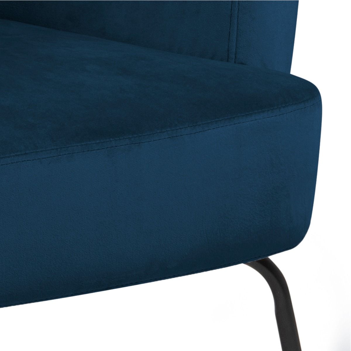 Velvet Lounge Chair With Powder-Coated Steel Legs - Melissa