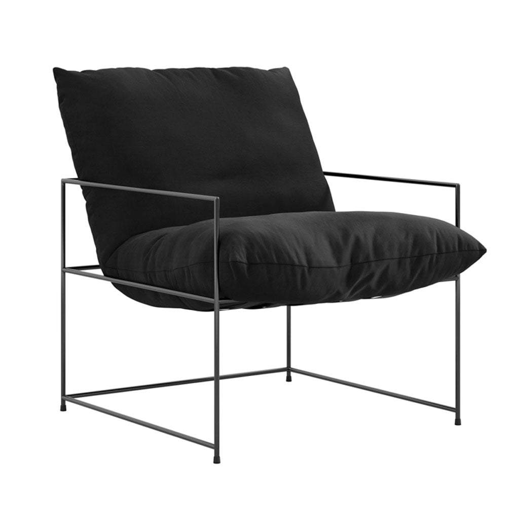 Velvet Occasional Chair With Metal Frame - Brook