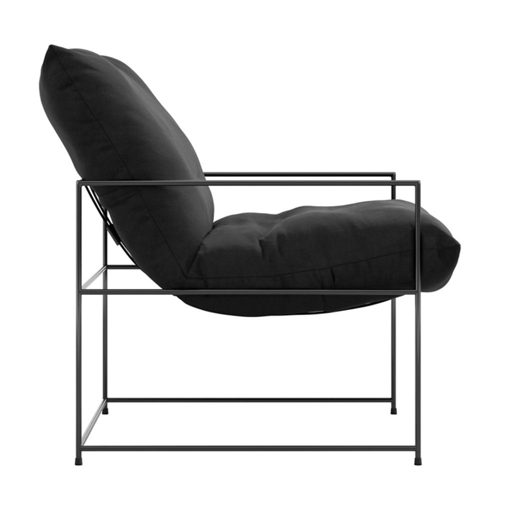 Velvet Occasional Chair With Metal Frame - Brook